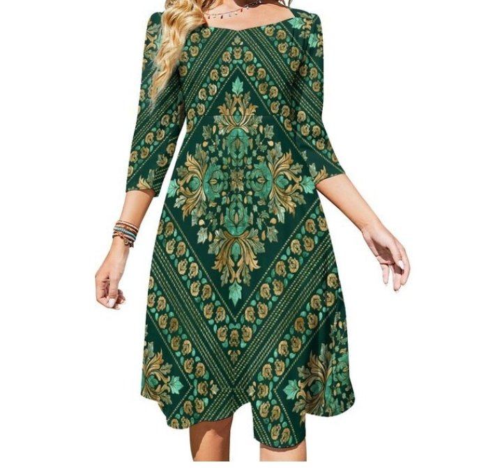 Robe Courte Année 70 Verte