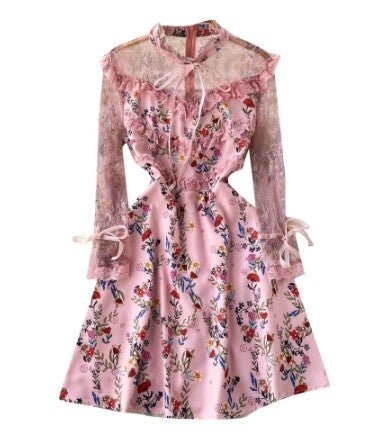 Robe Courte Vintage Fleurie Rose