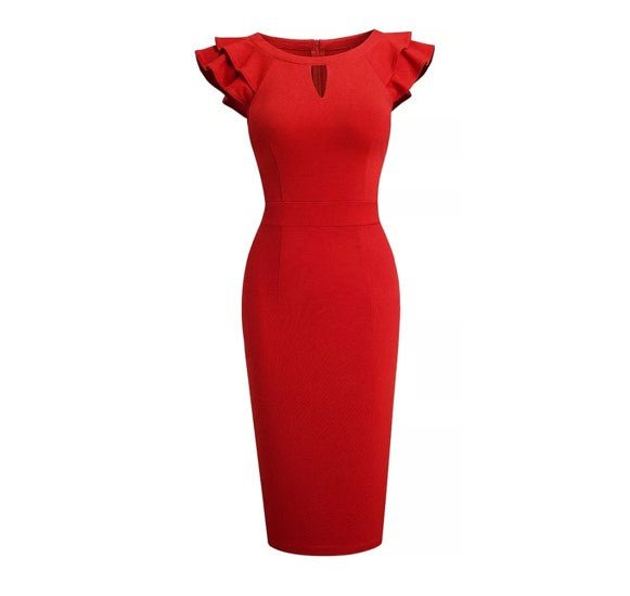 Robe Crayon Annee 50 Rouge