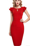 Robe Crayon Année 50 Rouge