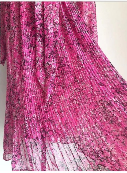 Robe de Cérémonie Vintage Fleurie Rose