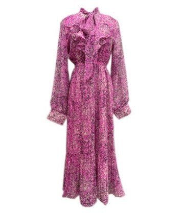 Robe de Cérémonie Vintage Fleurie Rose