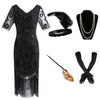 Robe de Soirée Années 20 Noir Argent