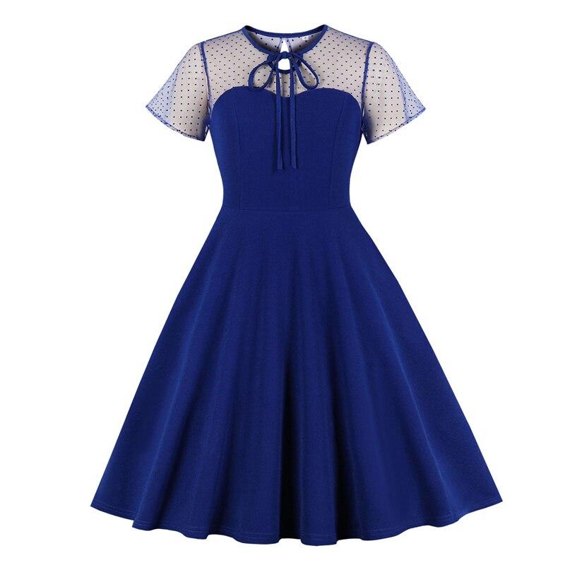 Robe de Soirée Années 50 Grande Taille Bleu