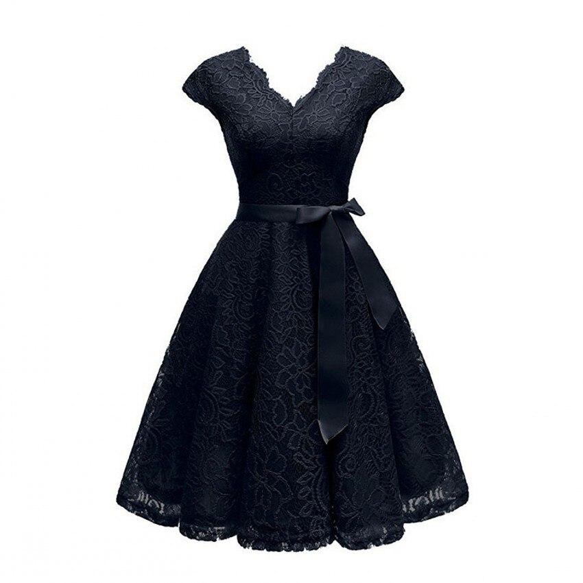 Robe de Soirée des Années 50 Dentelle Noir