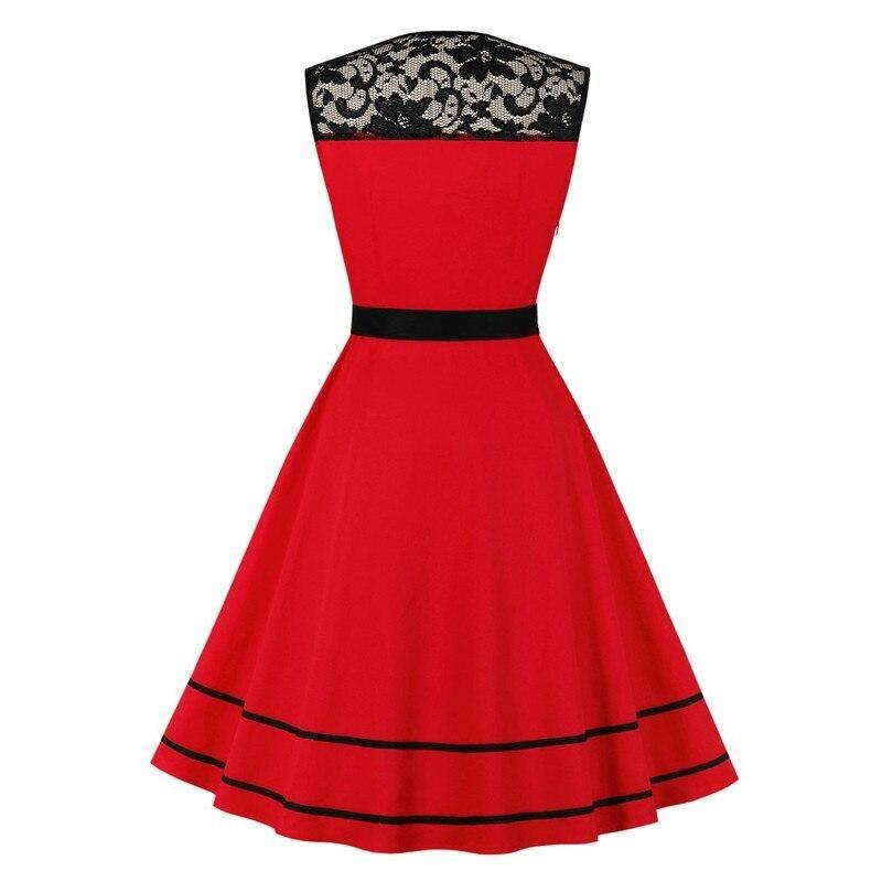Robe de Soirée Vintage Rockabilly Rouge