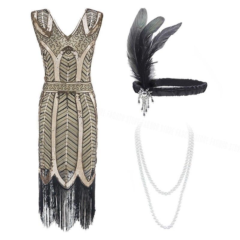 Robe des Années 20 30 Beige