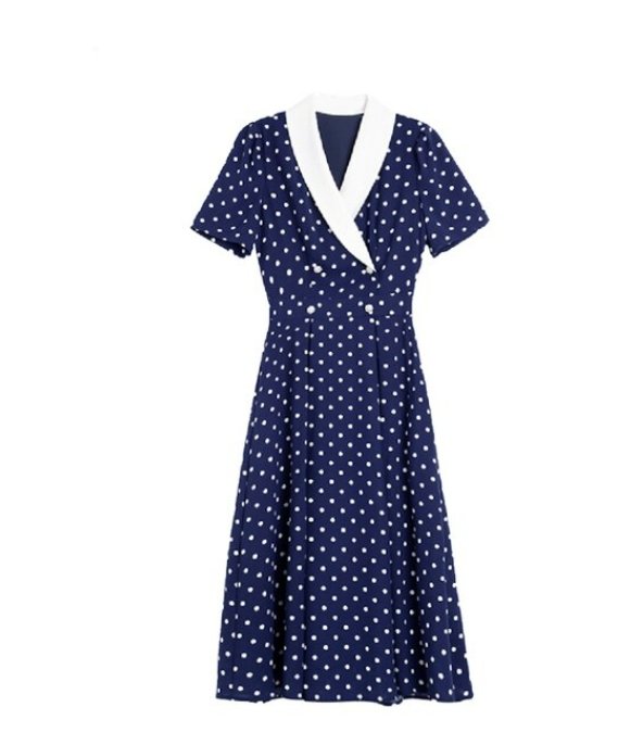 Robe Droite à Pois Vintage