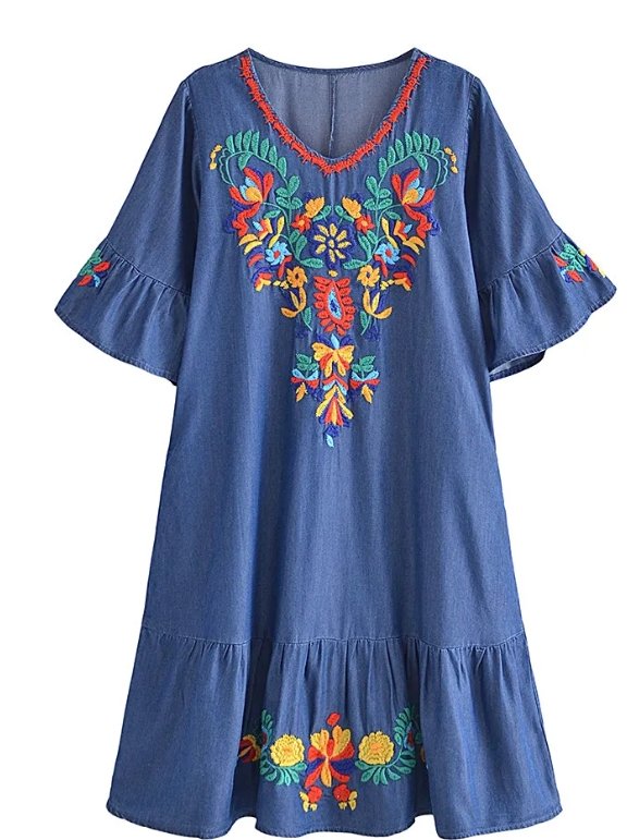 Robe Droite Année 70 Hippie