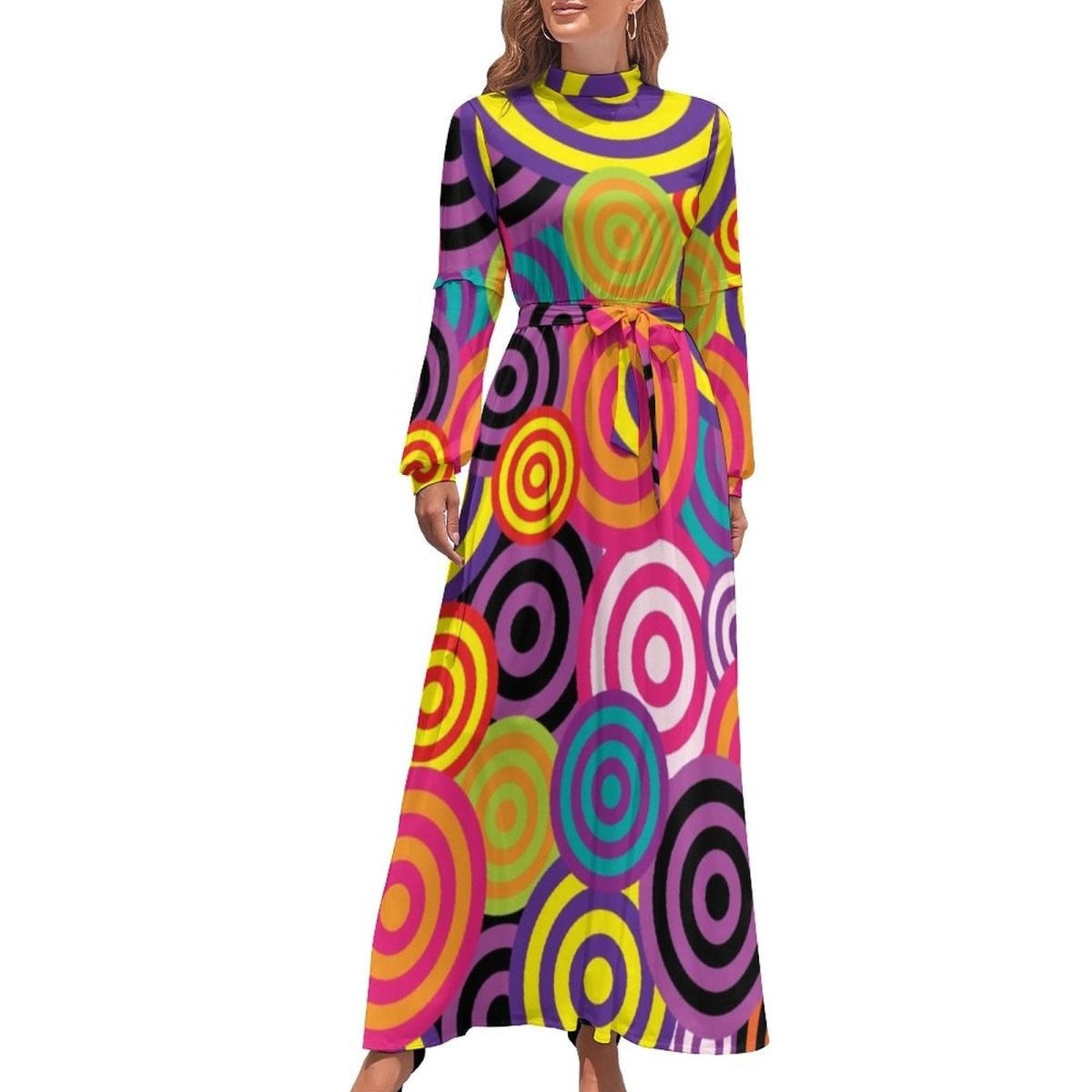 Robe Droite Motif Géométrique Année 70