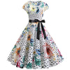 Robe Année 50 Blanche Fleurs et Pois