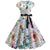Robe Année 50 Blanche Fleurs et Pois
