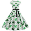 Robe Evasée Vintage Blanche Pois Fleurs