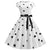 Robe Evasée Vintage Blanche Pois Noirs