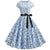 Robe Evasée Vintage Bleue Musique