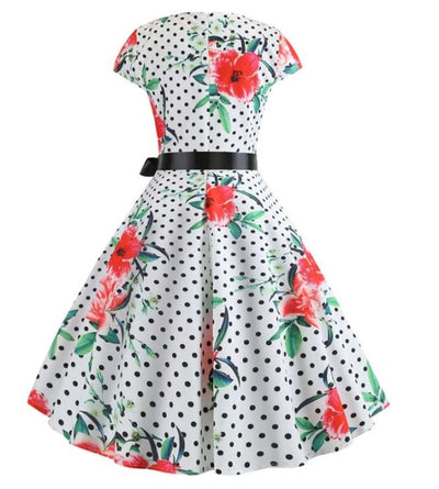Robe Evasée Vintage Coquelicots