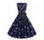 Robe Evasée Vintage Marine Fleurs