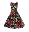 Robe Evasée Vintage Marine Pois Fleurs