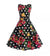 Robe Evasée Vintage Marine Pois Fleurs