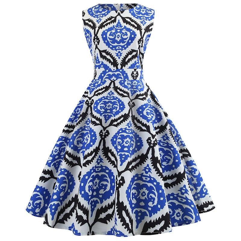 Robe Années 50 Noir et Bleu
