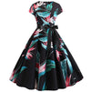 Robe Evasée Vintage Noire Fines Fleurs