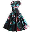 Robe Evasée Vintage Noire Fines Fleurs