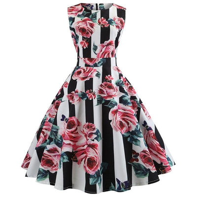 Robe Evasée Vintage Roses