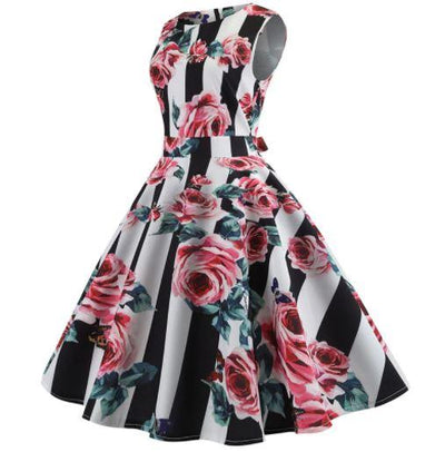 Robe Evasée Vintage Roses