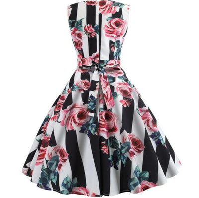 Robe Evasée Vintage Roses