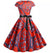 Robe Evasée Vintage Rouge Fleurs