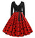 Robe Evasée Vintage Rouge Pois Noirs