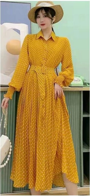 Robe Femme Jaune Années 40