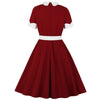 Robe Fifties Rouge Col Claudine