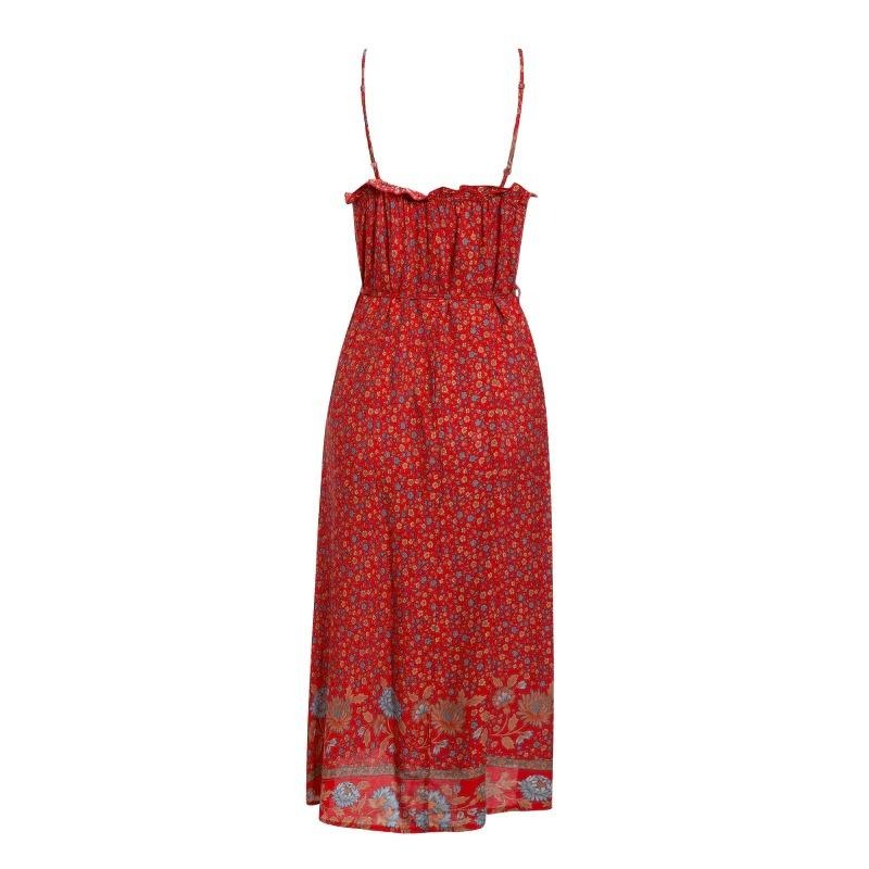 Robe Fleurie Rouge Vintage