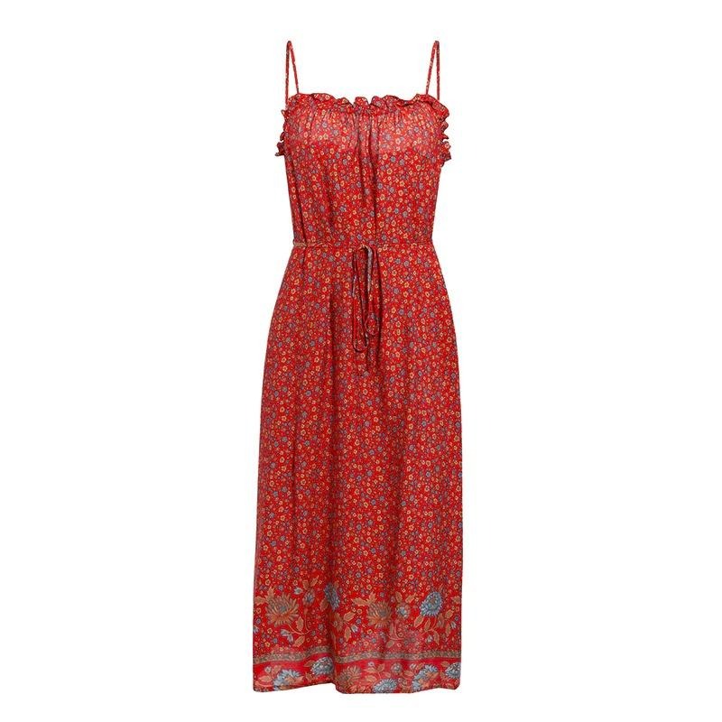 Robe Fleurie Rouge Vintage