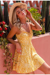Robe Fleurie Vintage Jaune