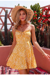 Robe Fleurie Vintage Jaune