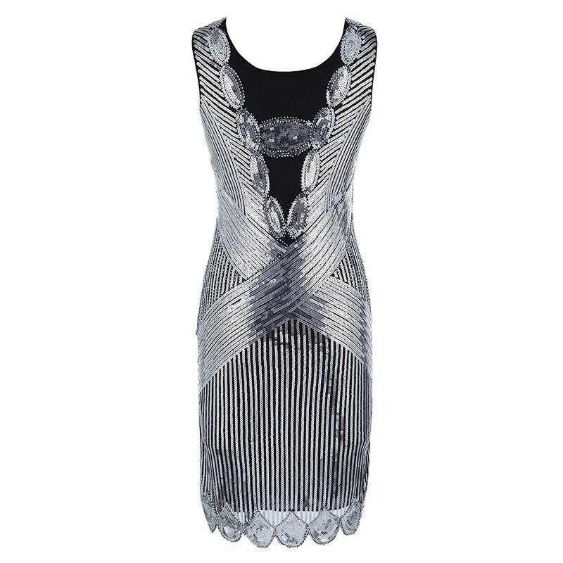 Robe Gatsby Courte Argent