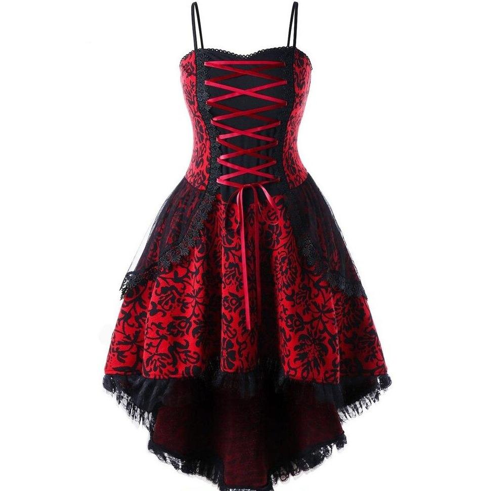 Robe Gothique Vintage Année 50 Rouge
