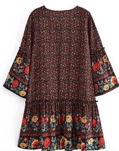 Robe Hippie Année 70 Noire