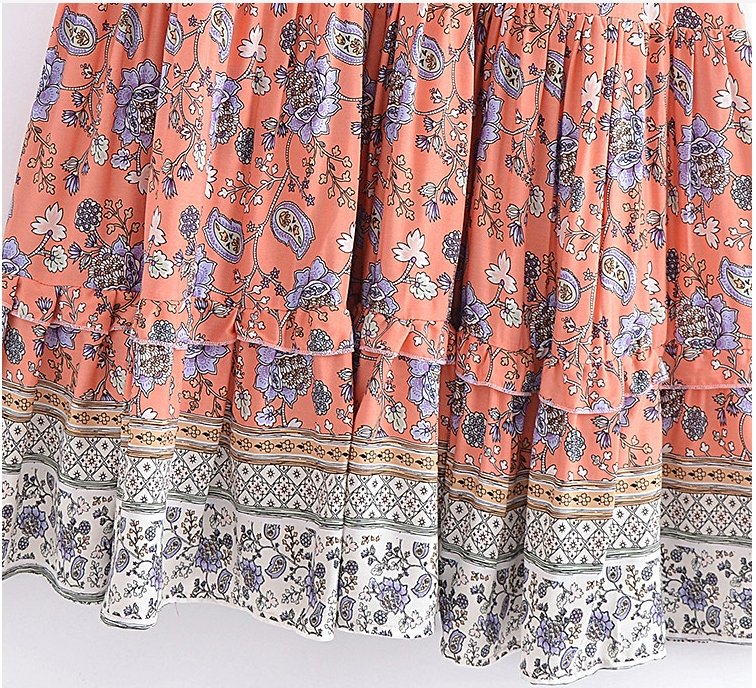 Robe Hippie Année 70 Rose