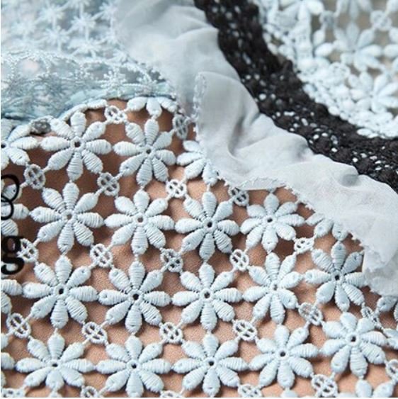 Robe Longue a Volant Vintage Bleue