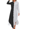 Robe Longue Année 70 Noire et Blanche