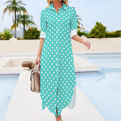 Robe Longue Année 70 Turquoise