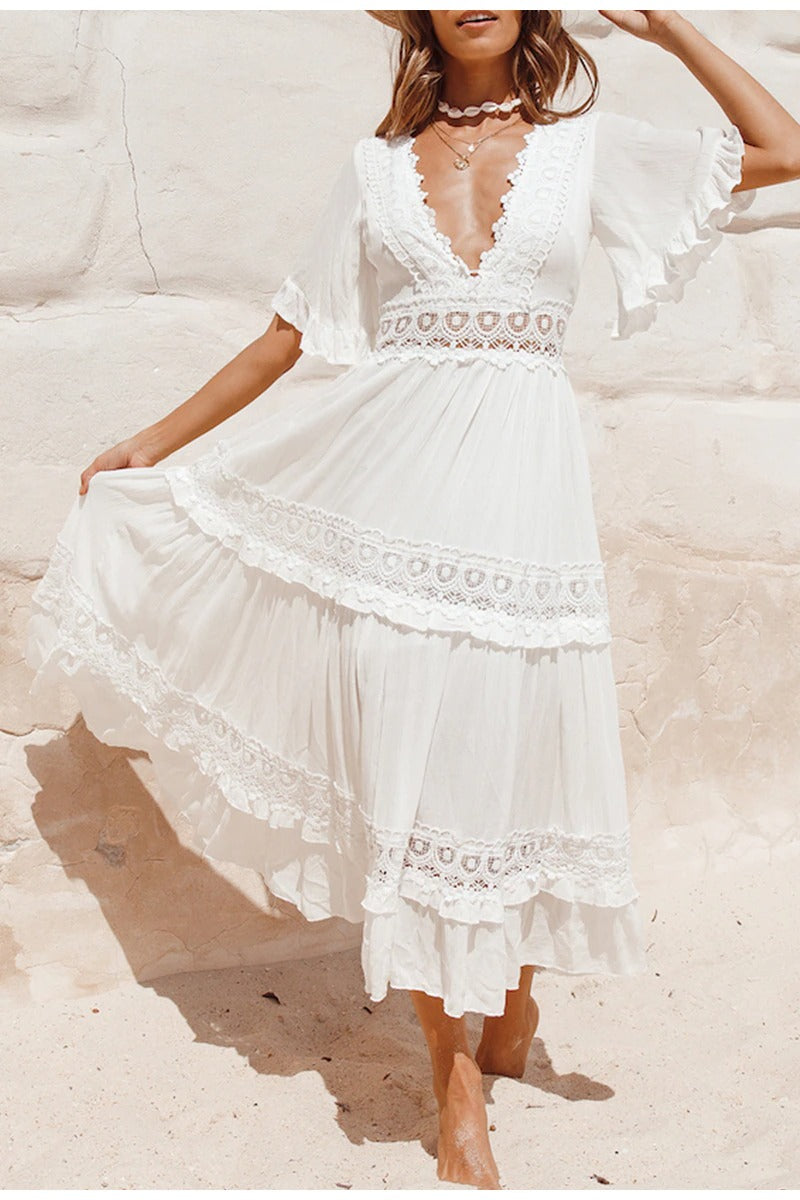 Robe Longue Blanche Dentelle Vintage Robes Vintage