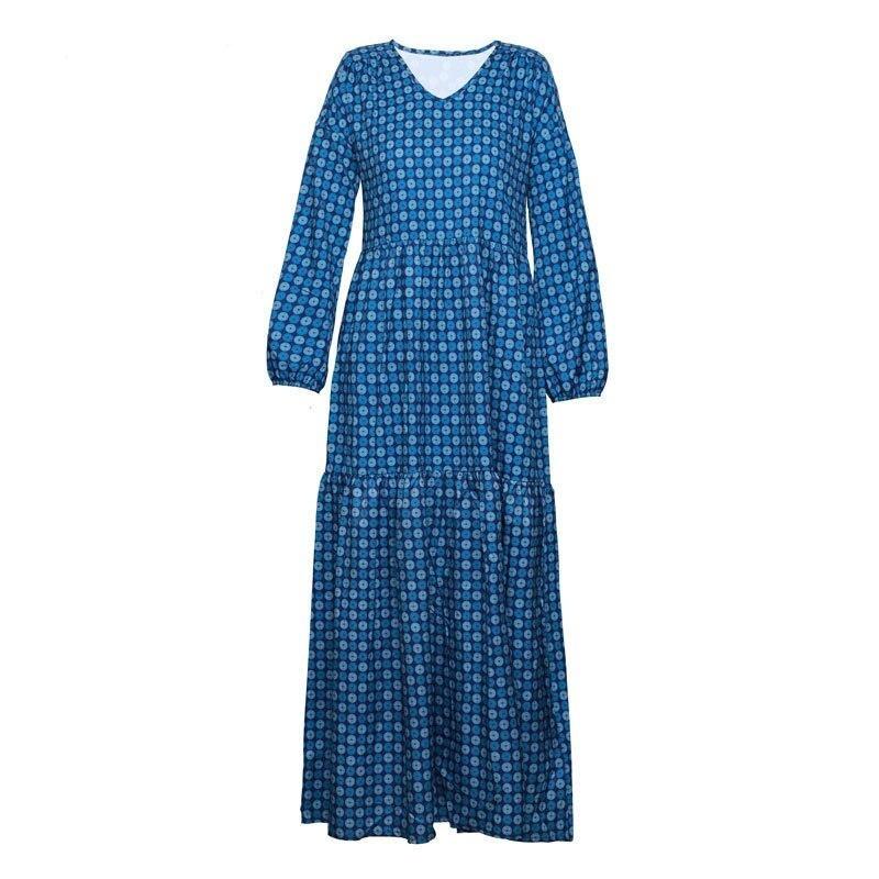 Robe Maxi Vintage Bleu