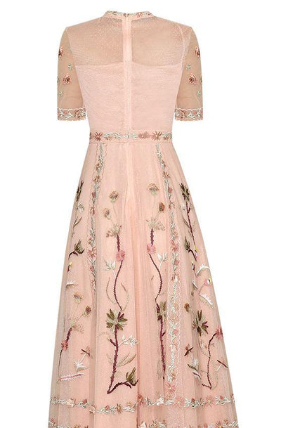 Robe Mi Longue Année 30 40 Rose