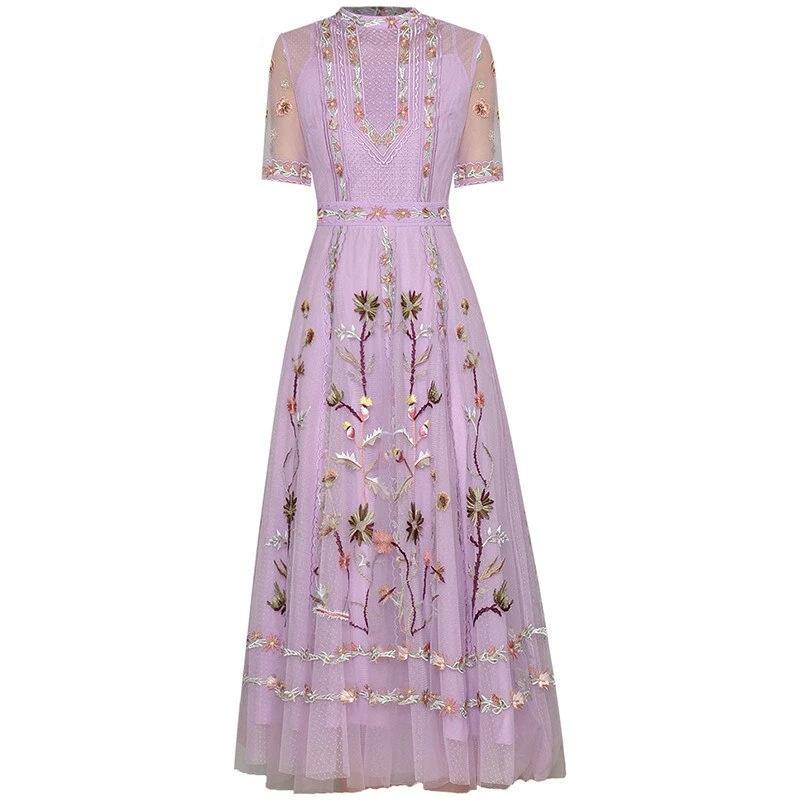 Robe Mi Longue Année 30 40 Violet