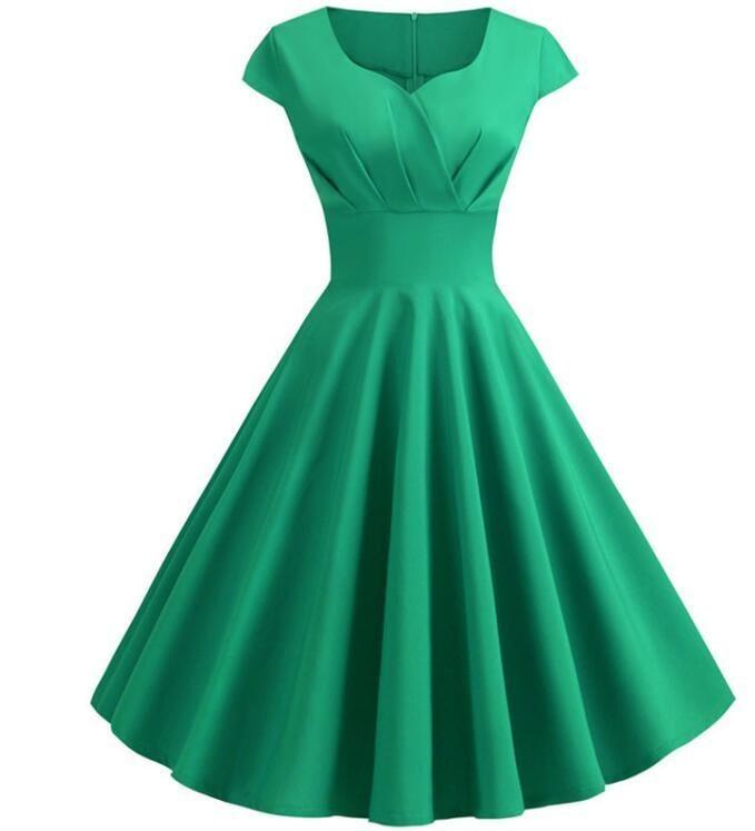 Robe Midi Vintage Verte