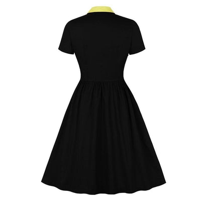 Robe Noire Années 50 Papillons